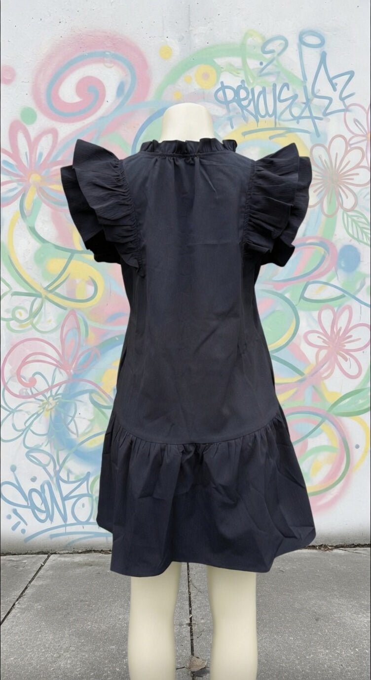 Black mini dress from Shiying Fashion featuring a fitted silhouette and stylish design, perfect for casual or evening wear.