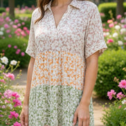 Floral print loose dress by Shopin La featuring lightweight fabric and relaxed fit, perfect for casual summer wear.