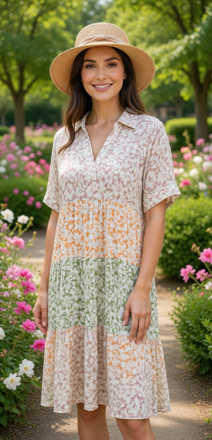 Floral print loose dress by Shopin La featuring lightweight fabric and relaxed fit, perfect for casual summer wear.