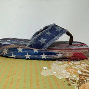 Women's navy flip flops by Very G with USA flag design, featuring comfortable straps and casual summer style.