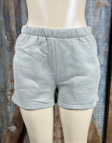 Bayliss sweat shorts in gray, featuring a comfortable elastic waistband and relaxed fit, ideal for casual wear.