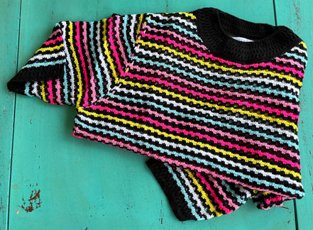 Miss Sparkling fun striped top featuring colorful horizontal stripes and a relaxed fit, perfect for casual wear.