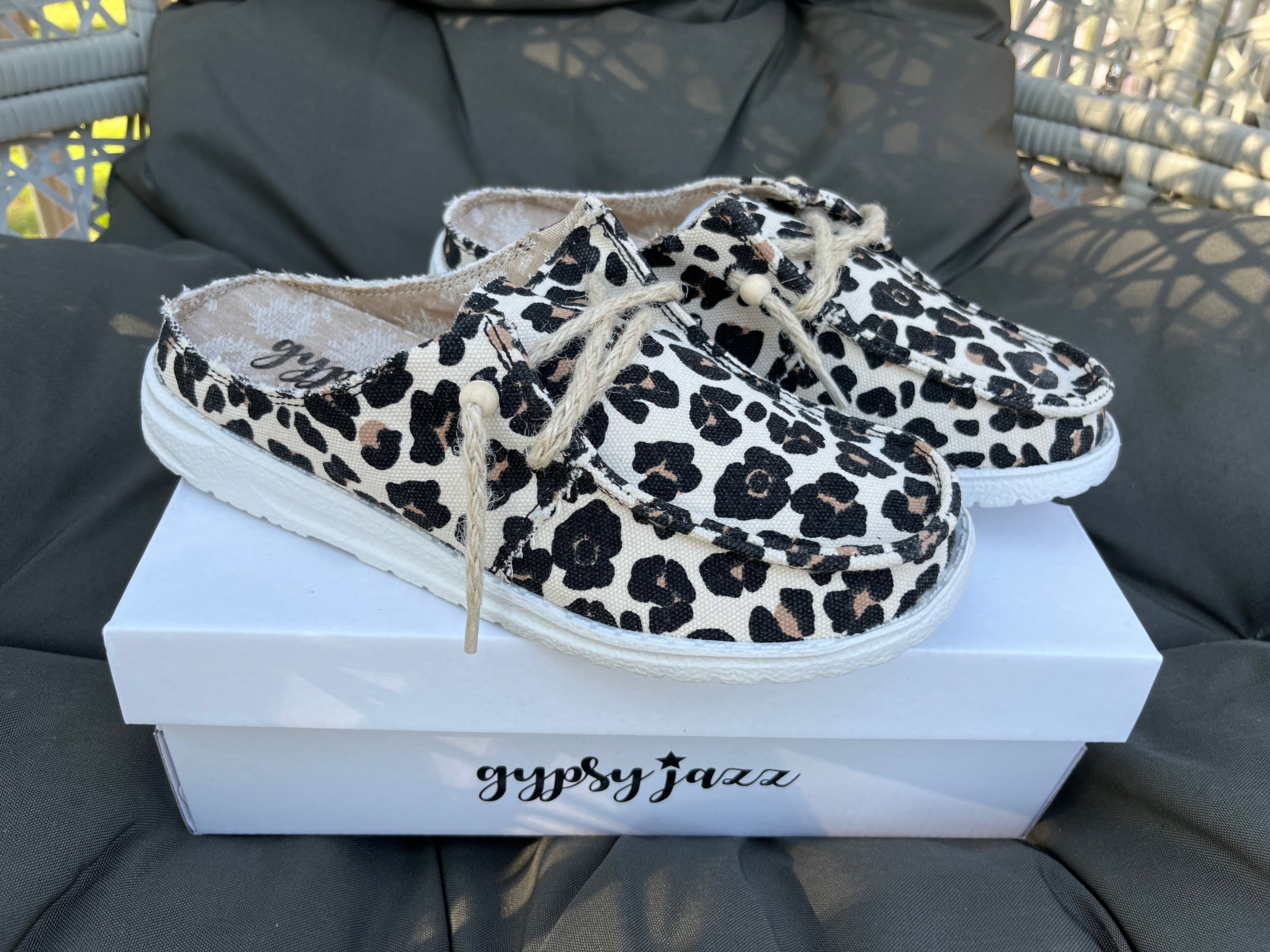 Anaila Gypsy Jazz shoes by Gypsy Jazz, stylish slip-on dance shoes with a sleek design, no box included.